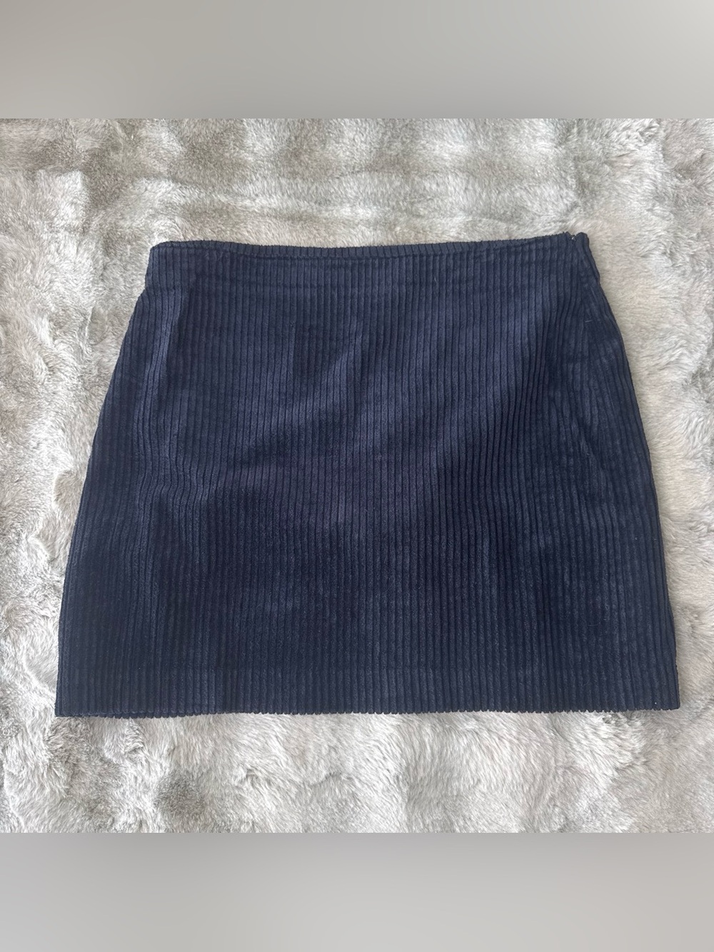 Tommy Hilfiger Navy Blue Corduroy Mini Skirt Side Zip Size 12 Preppy-0562